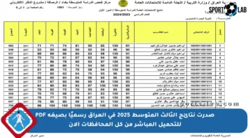 صدرت نتائج الثالث المتوسط 2025 في العراق رسميًا بصيغة PDF للتحميل المباشر من كل المحافظات الآن